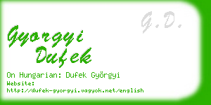 gyorgyi dufek business card